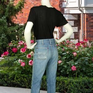 Native Outsiders Black V Neck USA Made Basic T Shirt Tee Top M